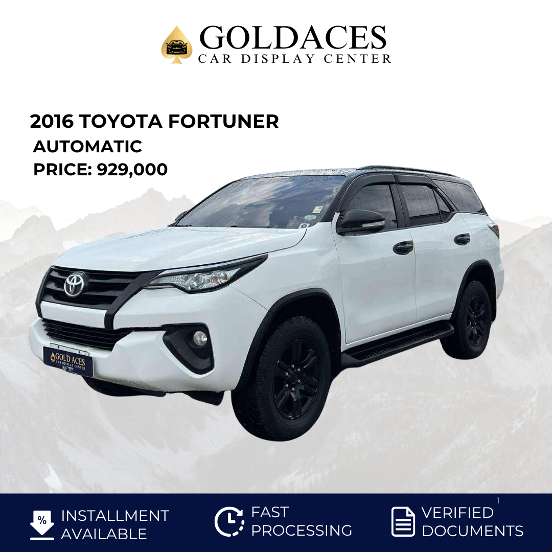 2016 TOYOTA FORTUNER 2.4L G 4X2 AUTOMATIC TRANSMISSION Gold Aces Car Display Center