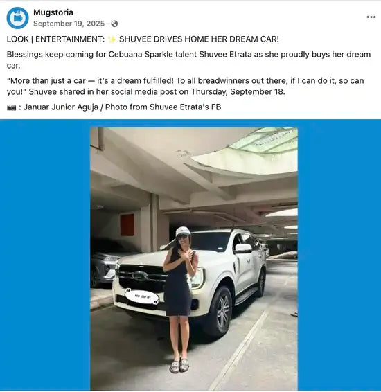 Mugstoria Cebu Post on Shuvee Buying A Car From Gold Aces