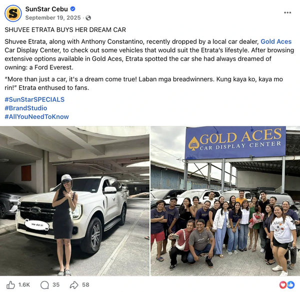 Sunstar - SHUVEE ETRATA BUYS HER DREAM CAR