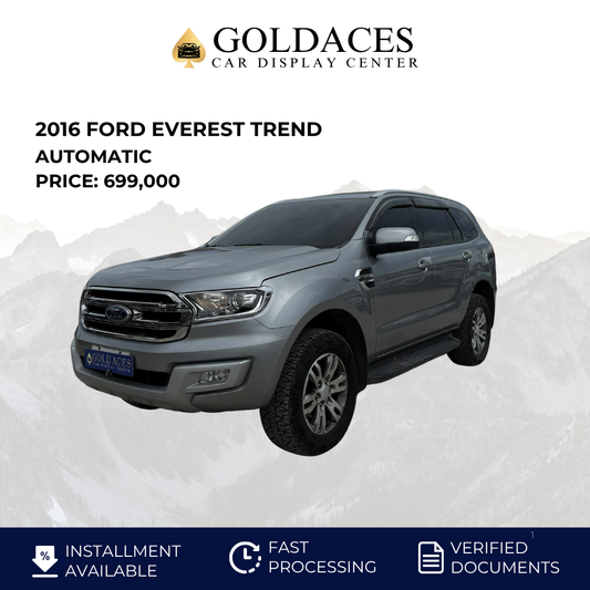 2016 FORD EVEREST TREND 4X2 2.2L DSL AUTOMATIC TRANSMISSION Gold Aces Car Display Center