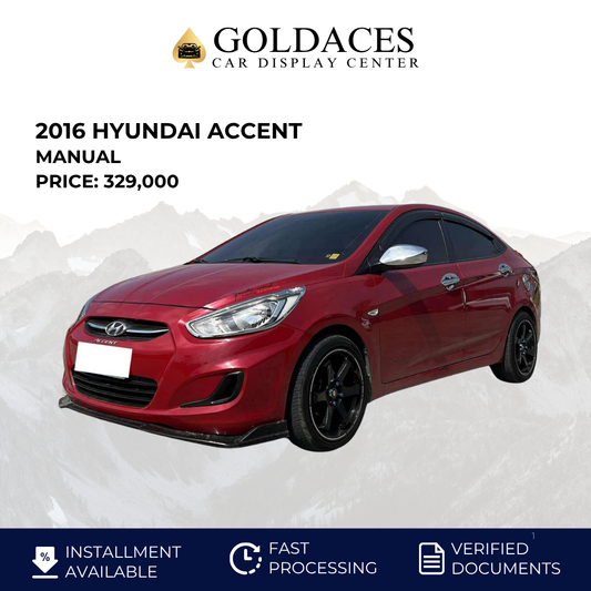 2016 HYUNDAI ACCENT 1.4L GAS MANUAL TRANSMISSION&nbsp; Gold Aces Car Display Center