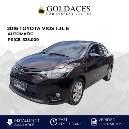 2016 TOYOTA VIOS 1.3L E AUTOMATIC TRANSMISSION Gold Aces Car Display Center
