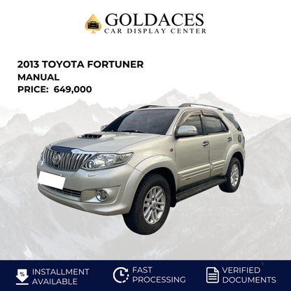 2013 TOYOTA FORTUNER 2.5L G 4X2 MANUAL TRANSMISSION Gold Aces Car Display Center