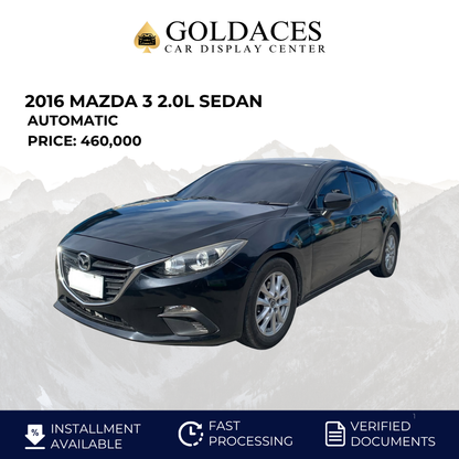 2016 MAZDA 3 2.0L SEDAN AUTOMATIC TRANSMISSION Gold Aces Car Display Center