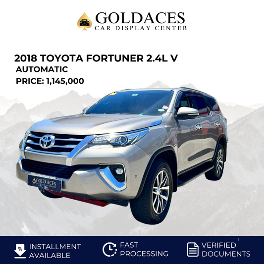 2018 TOYOTA FORTUNER 2.4L V 4X2 AUTOMATIC TRANSMISSION (25TKMS ONLY!) Gold Aces Car Display Center