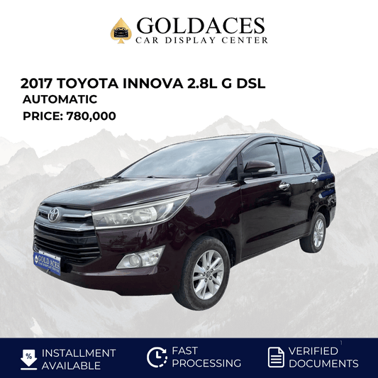 &nbsp;2017 TOYOTA INNOVA 2.8L G DSL AUTOMATIC TRANSMISSION (59TKMS ONLY!) Gold Aces Car Display Center