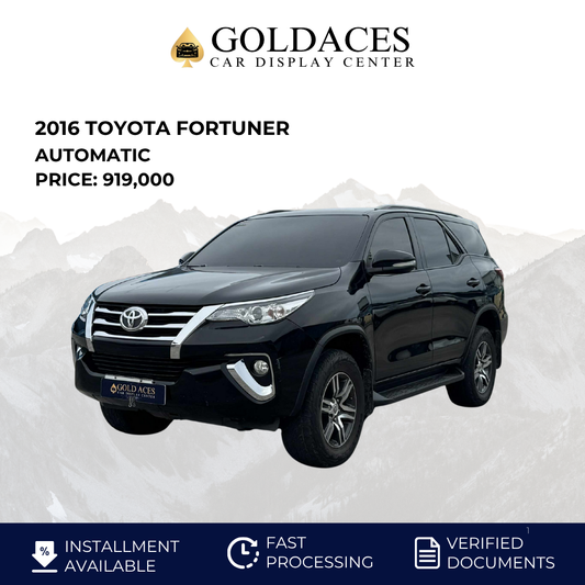 2016 TOYOTA FORTUNER 2.4L G 4X2 AUTOMATIC TRANSMISSION Gold Aces Car Display Center