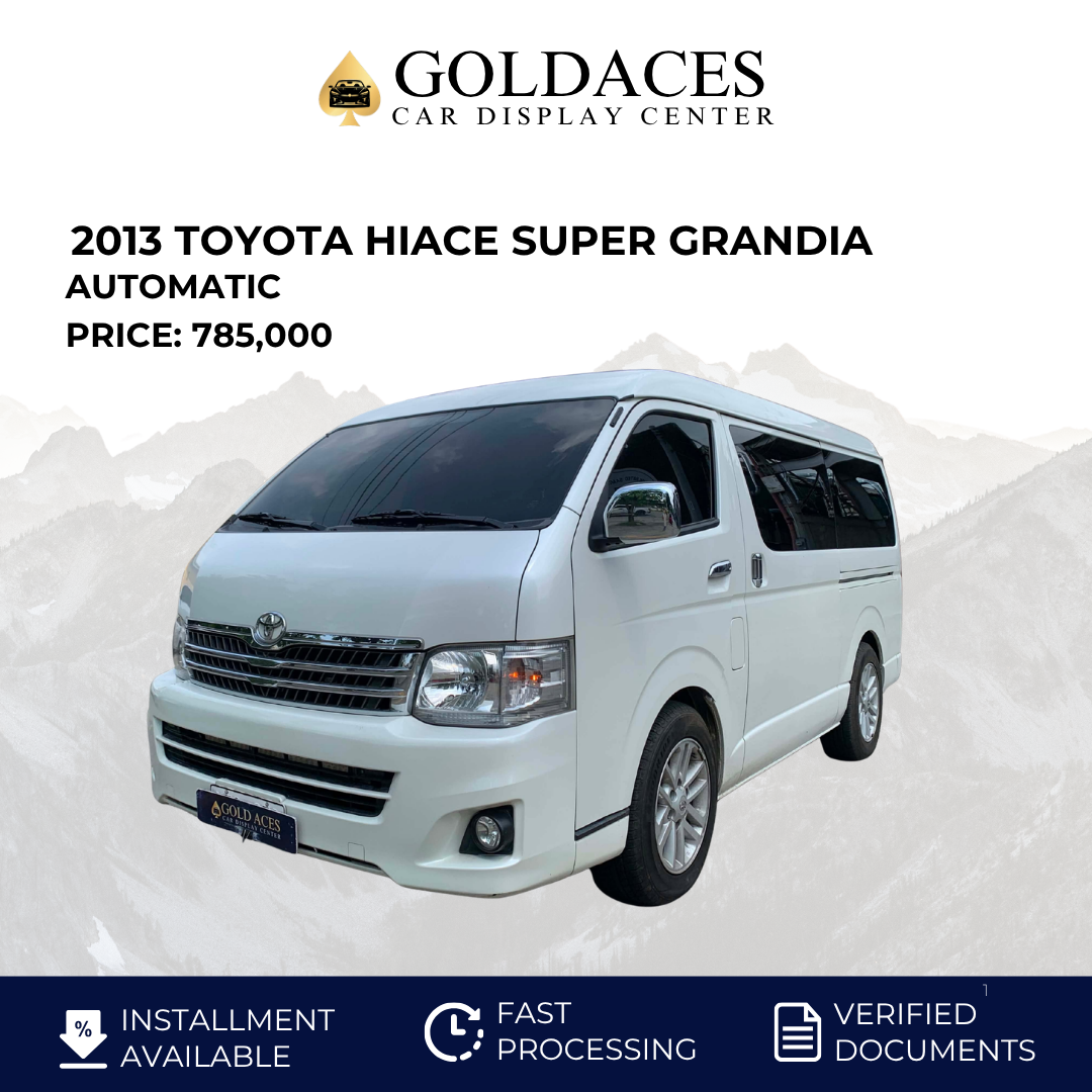 2013 TOYOTA HIACE SUPER GRANDIA 2.8L DSL AUTOMATIC TRANSMISSION Gold Aces Car Display Center