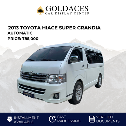 2013 TOYOTA HIACE SUPER GRANDIA 2.8L DSL AUTOMATIC TRANSMISSION Gold Aces Car Display Center