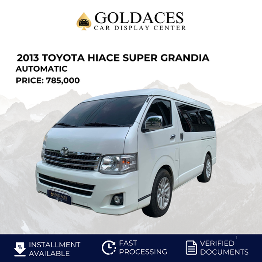 2013 TOYOTA HIACE SUPER GRANDIA 2.8L DSL AUTOMATIC TRANSMISSION Gold Aces Car Display Center
