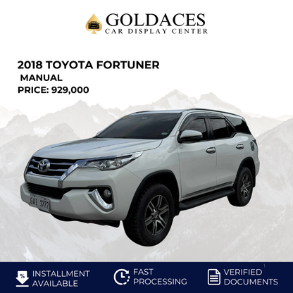 2018 TOYOTA FORTUNER 2.4L G 4X2 MANUAL TRANSMISSION Gold Aces Car Display Center