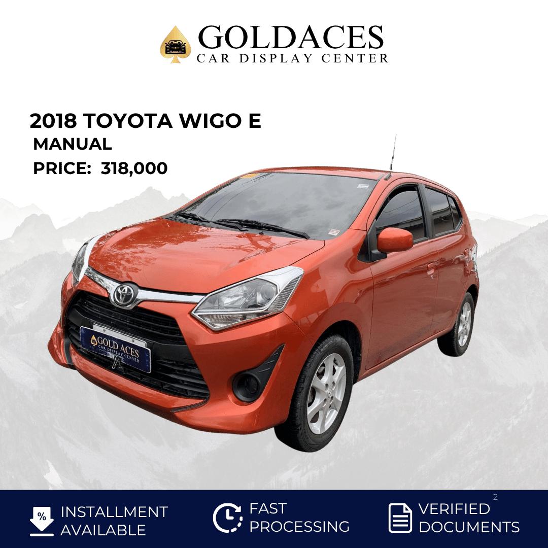 2018 TOYOTA WIGO E 1.0L MANUAL TRANSMISSION Gold Aces Car Display Center