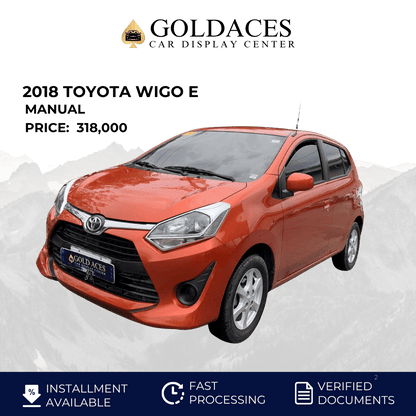 2018 TOYOTA WIGO E 1.0L MANUAL TRANSMISSION Gold Aces Car Display Center