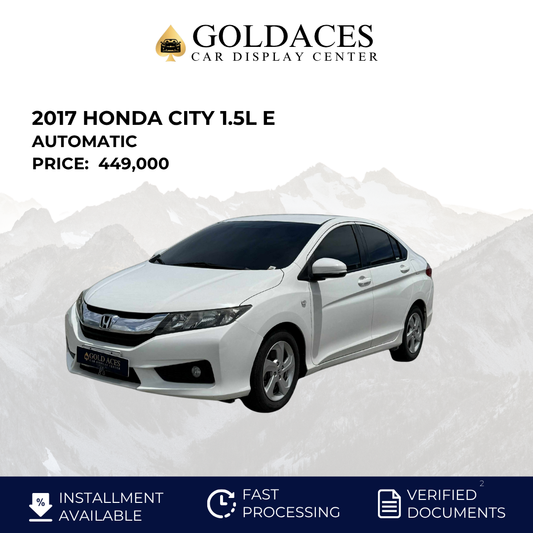 2017 HONDA CITY 1.5L E AUTOMATIC TRANSMISSION (34T KMS ONLY!) Gold Aces Car Display Center