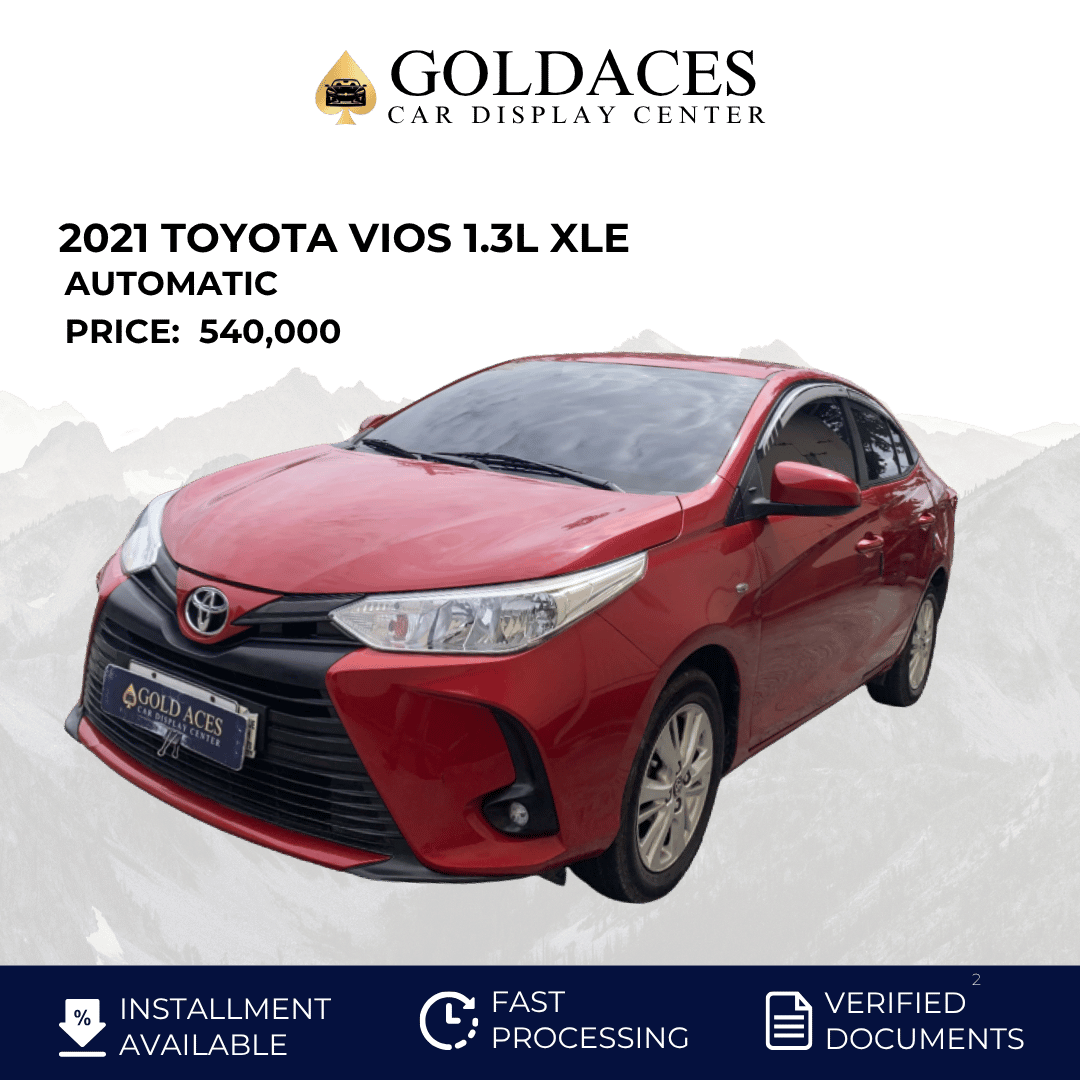 &nbsp;2021 TOYOTA VIOS 1.3L XLE AUTOMATIC TRANSMISSION (26TKMS ONLY!) Gold Aces Car Display Center
