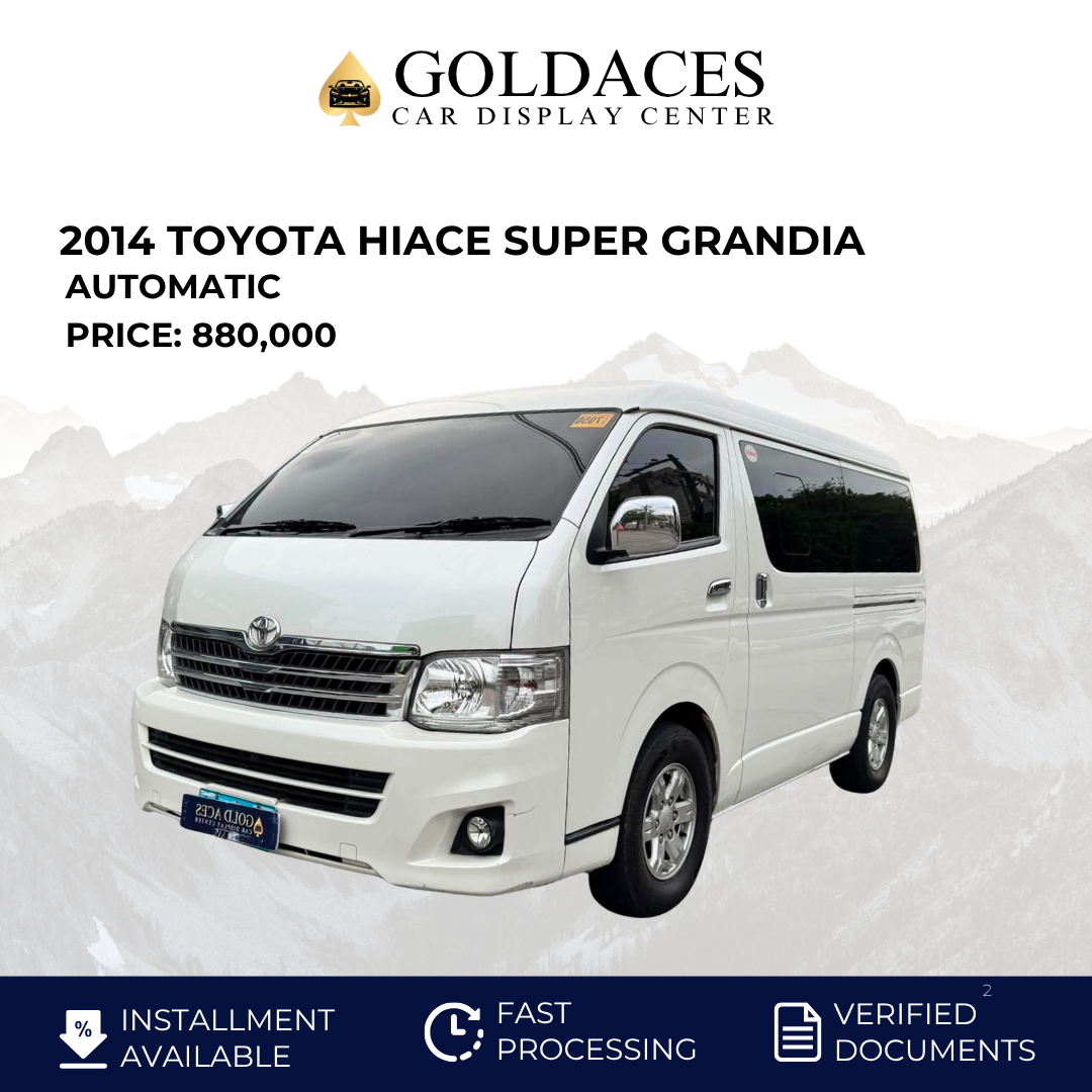 2014 TOYOTA HIACE SUPER GRANDIA 2.8L DSL AUTOMATIC TRANSMISSION (40TKMS ONLY!) Gold Aces Car Display Center