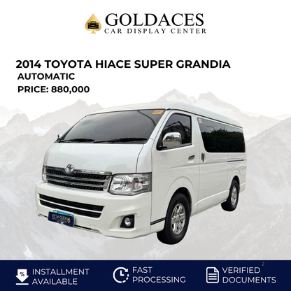2014 TOYOTA HIACE SUPER GRANDIA 2.8L DSL AUTOMATIC TRANSMISSION (40TKMS ONLY!) Gold Aces Car Display Center