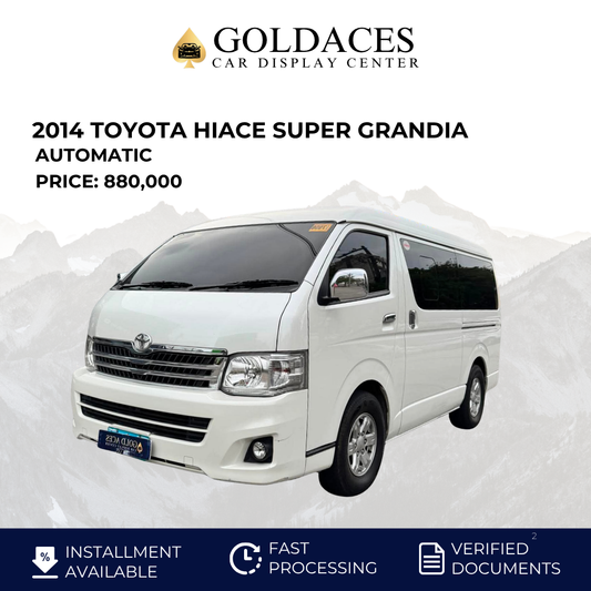2014 TOYOTA HIACE SUPER GRANDIA 2.8L DSL AUTOMATIC TRANSMISSION (40TKMS ONLY!) Gold Aces Car Display Center