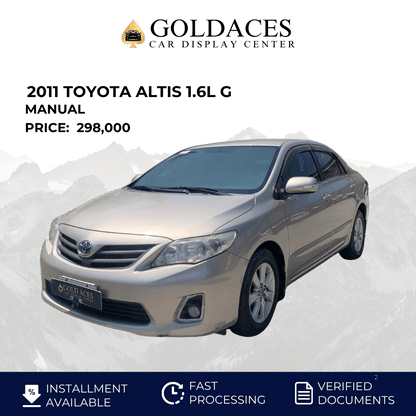 2011 TOYOTA ALTIS 1.6L G MANUAL TRANSMISSION Gold Aces Car Display Center