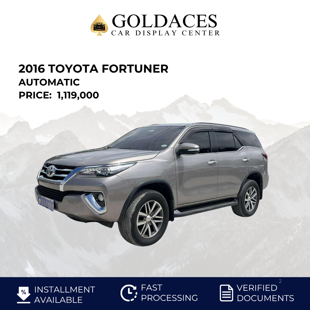 2016 TOYOTA FORTUNER 2.4L V 4X2 AUTOMATIC TRANSMISSION Gold Aces Car Display Center