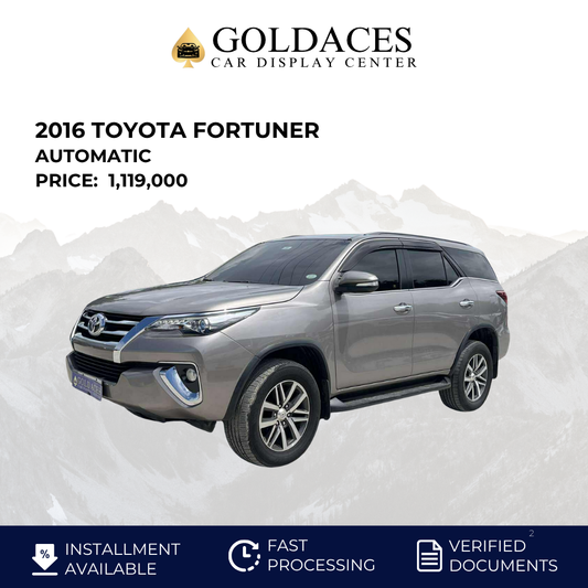 2016 TOYOTA FORTUNER 2.4L V 4X2 AUTOMATIC TRANSMISSION Gold Aces Car Display Center