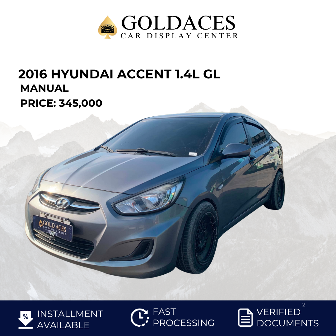 2016 HYUNDAI ACCENT 1.4L GL MANUAL TRANSMISSION Gold Aces Car Display Center