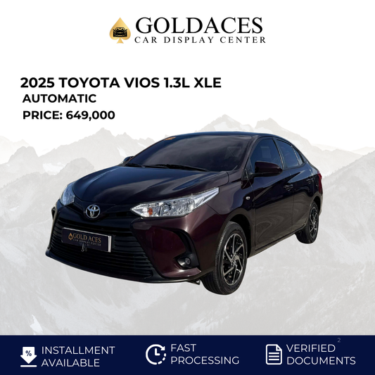 2025 TOYOTA VIOS 1.3L XLE AUTOMATIC TRANSMISSION Gold Aces Car Display Center