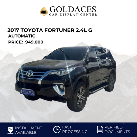 2017 TOYOTA FORTUNER 2.4L G 4X2 AUTOMATIC TRANSMISSION Gold Aces Car Display Center