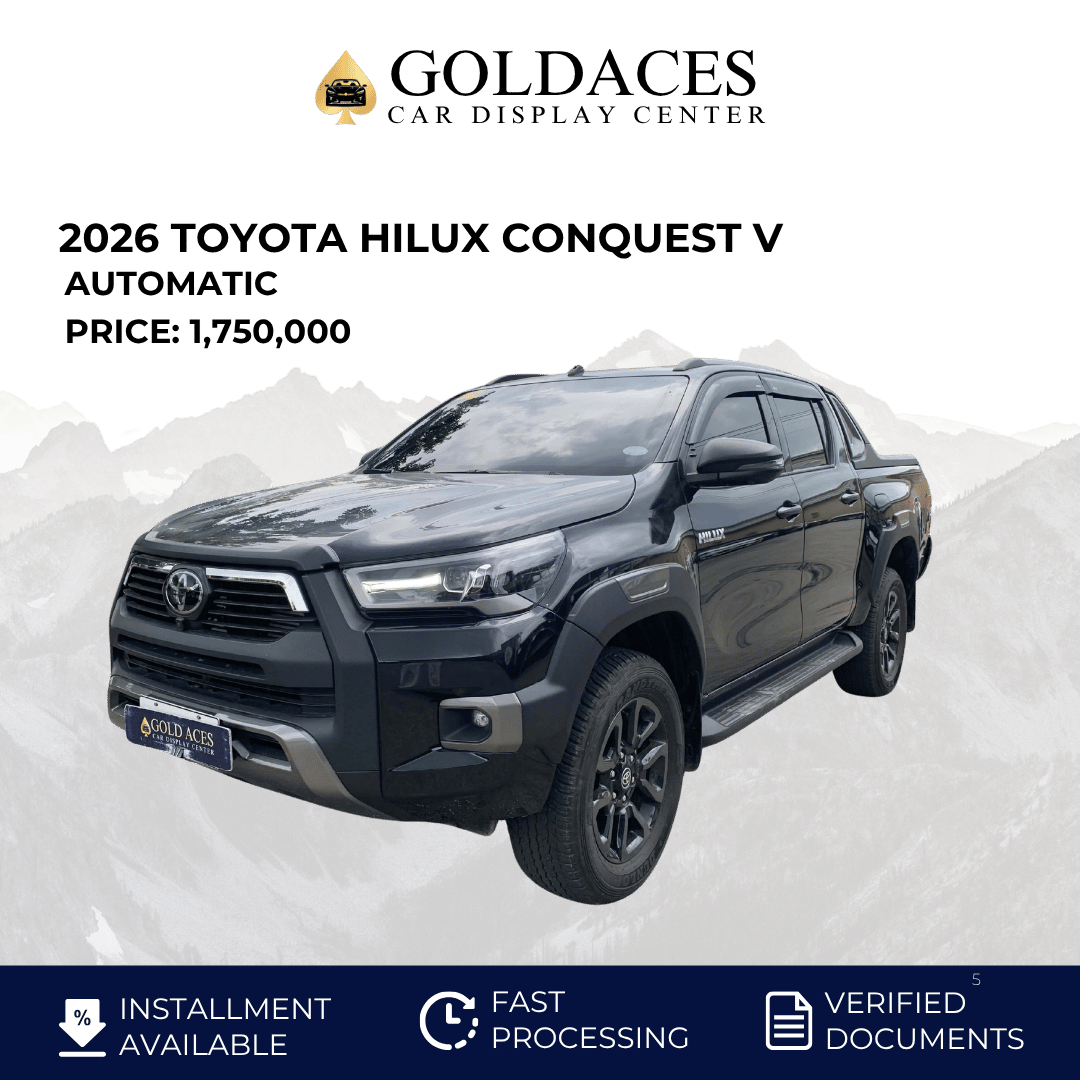 2026 TOYOTA HILUX CONQUEST V 2.4L AUTOMATIC TRANSMISSION (2TKMS ONLY!) Gold Aces Car Display Center