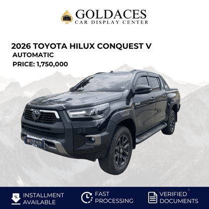 2026 TOYOTA HILUX CONQUEST V 2.4L AUTOMATIC TRANSMISSION (2TKMS ONLY!) Gold Aces Car Display Center