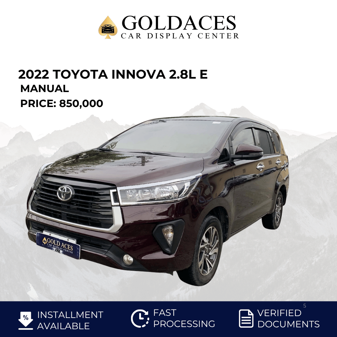 2022 TOYOTA INNOVA 2.8L E DIESEL MANUAL TRANSMISSION Gold Aces Car Display Center
