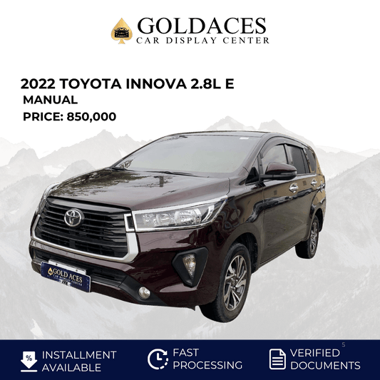 2022 TOYOTA INNOVA 2.8L E DIESEL MANUAL TRANSMISSION Gold Aces Car Display Center