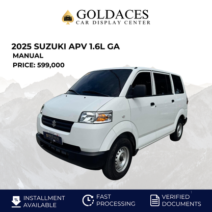 2025 SUZUKI APV 1.6L GA MANUAL TRANSMISSION (1TKMS ONLY!) Gold Aces Car Display Center