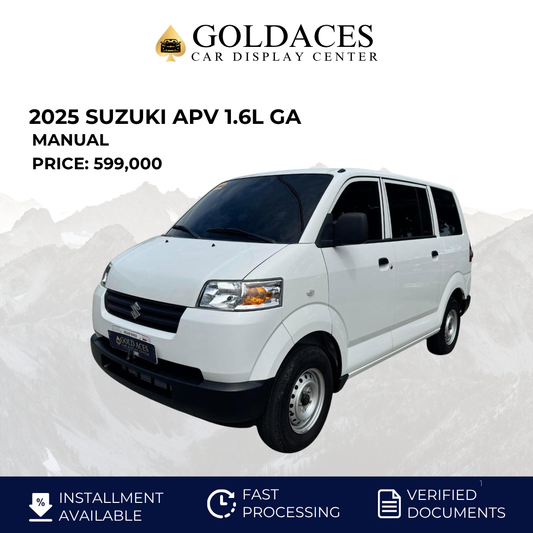 2025 SUZUKI APV 1.6L GA MANUAL TRANSMISSION (1TKMS ONLY!) Gold Aces Car Display Center