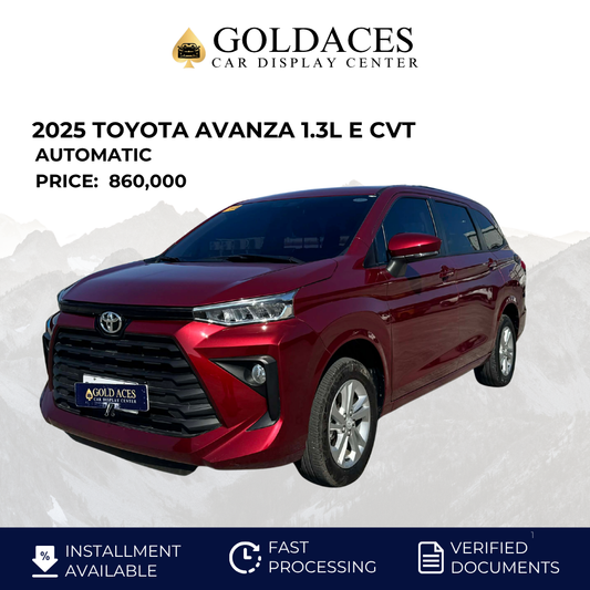 2025 TOYOTA AVANZA 1.3L E CVT AUTOMATIC TRANSMISSION Gold Aces Car Display Center