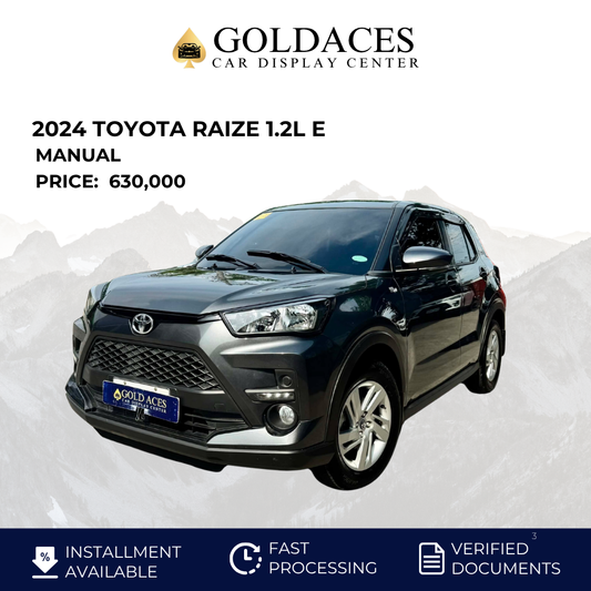 2024 TOYOTA RAIZE 1.2L E MANUAL TRANSMISSION Gold Aces Car Display Center