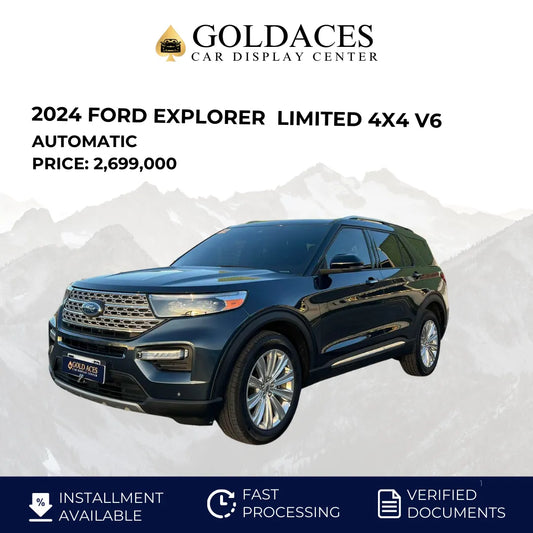 2024 FORD EXPLORER 2.3L  LIMITED 4X4  V6 AUTOMATIC TRANSMISSION (99KM ONLY!) Gold Aces Car Display Center