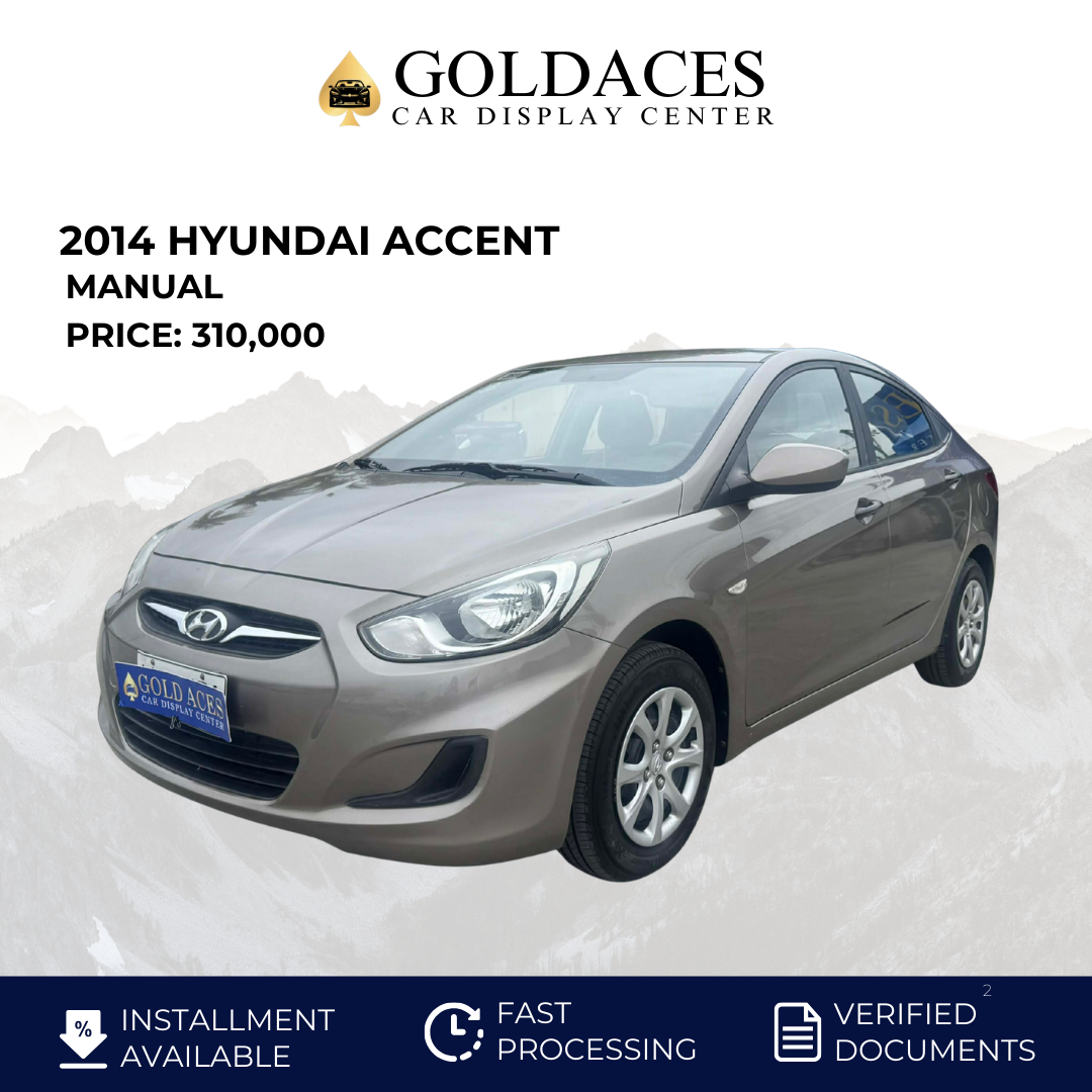 2014 HYUNDAI ACCENT 1.4L GL MANUAL TRANSMISSION Gold Aces Car Display Center