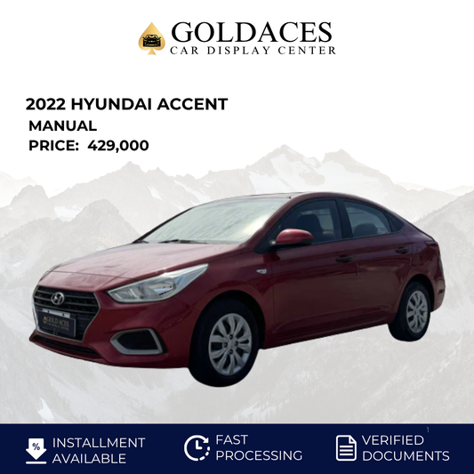2022 HYUNDAI ACCENT 1.4L GL MANUAL TRANSMISSION HYUNDAI