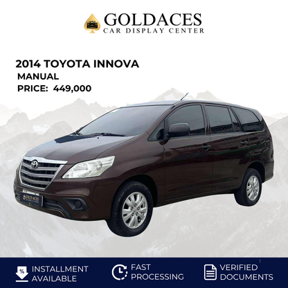 2014 TOYOTA INNOVA 2.0L E MANUAL TRANSMISSION&nbsp; Gold Aces Car Display Center