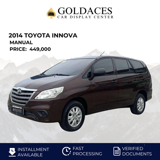 2014 TOYOTA INNOVA 2.0L E MANUAL TRANSMISSION&nbsp; Gold Aces Car Display Center