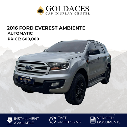 2016 FORD EVEREST AMBIENTE 2.2L 4X2 DSL AUTOMATIC TRANSMISSION Gold Aces Car Display Center