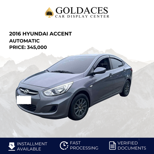 2016 HYUNDAI ACCENT 1.4L GL AUTOMATIC TRANSMISSION&nbsp; Gold Aces Car Display Center