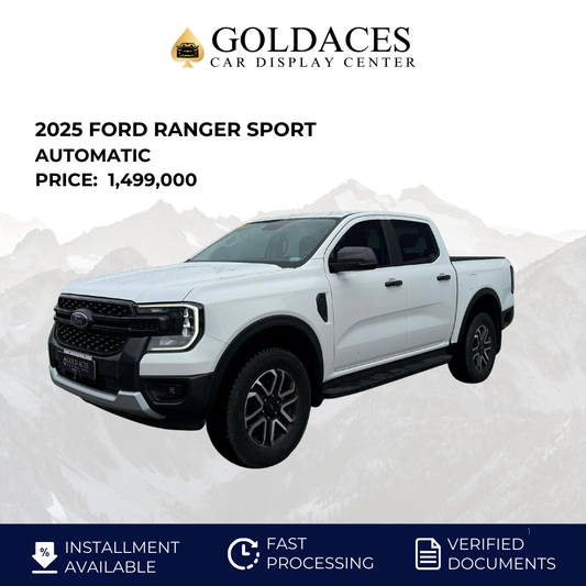 2025 FORD RANGER SPORT 2.0L TURBO DSL 4X4 AUTOMATIC TRANSMISSION Gold Aces Car Display Center