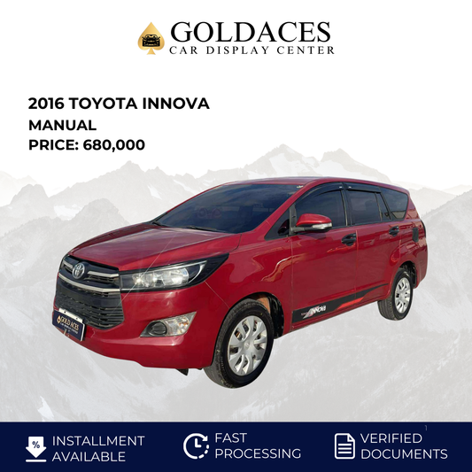 2016 TOYOTA INNOVA 2.8L J DIESEL MANUAL TRANSMISSION Gold Aces Car Display Center